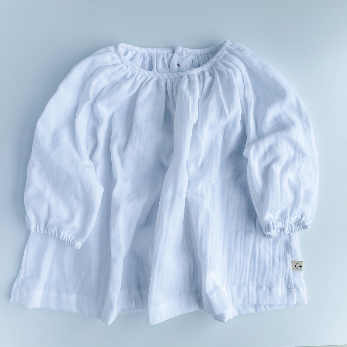 Long Sleeve Peasant Top in White – Harbour Clothing