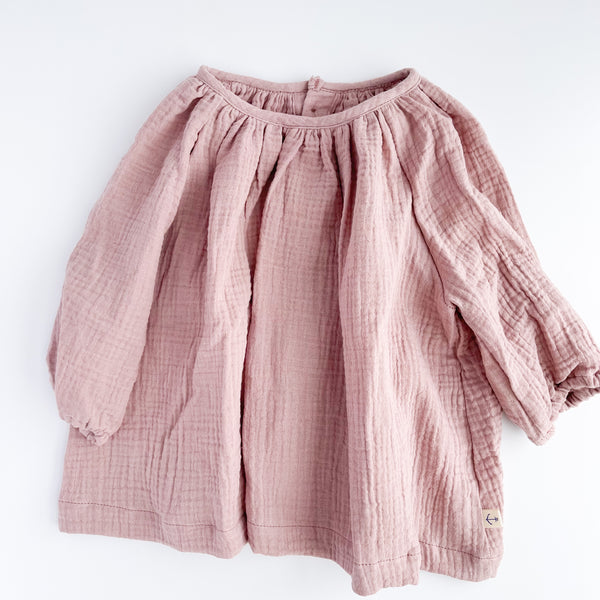 Long Sleeve Peasant Top in Blush
