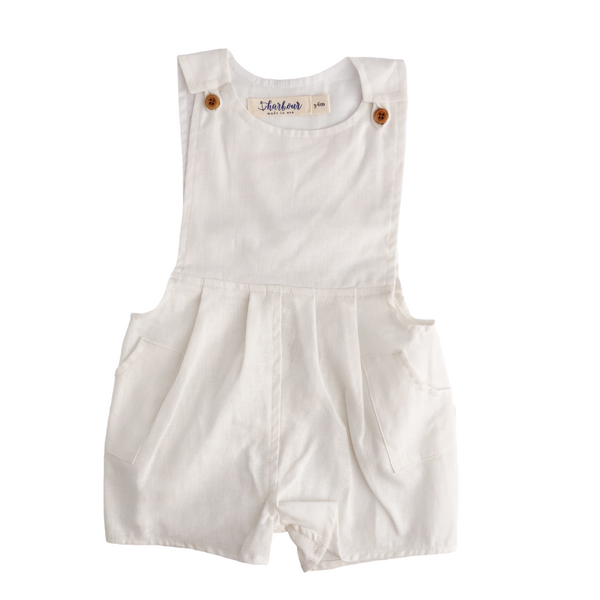 Button Front Pocket Playsuit in Ivory